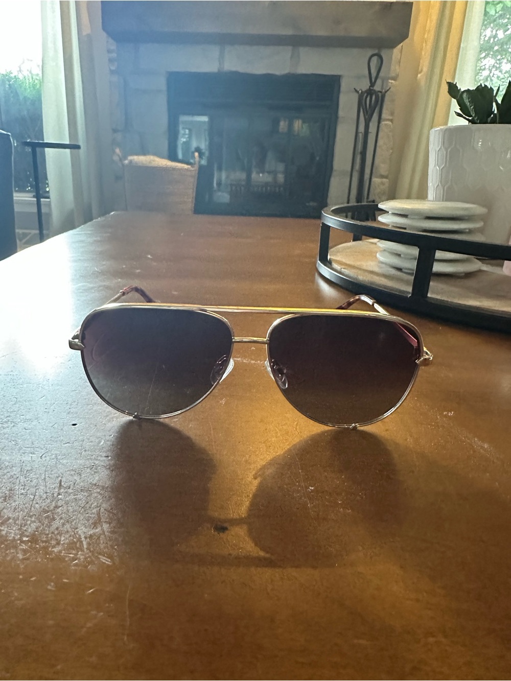 Quay Polarized High Key Gold Frame Unisex Sunglasses with Brown Gradient Lenses